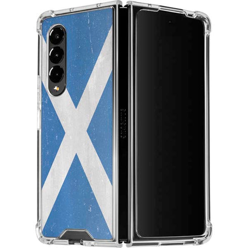 Scotland Flag Distressed Galaxy Z Fold4 5G Clear Case